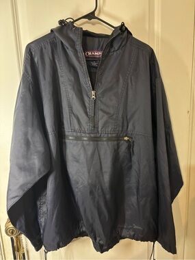 Champs Navy Hooded Pullover Windbreaker